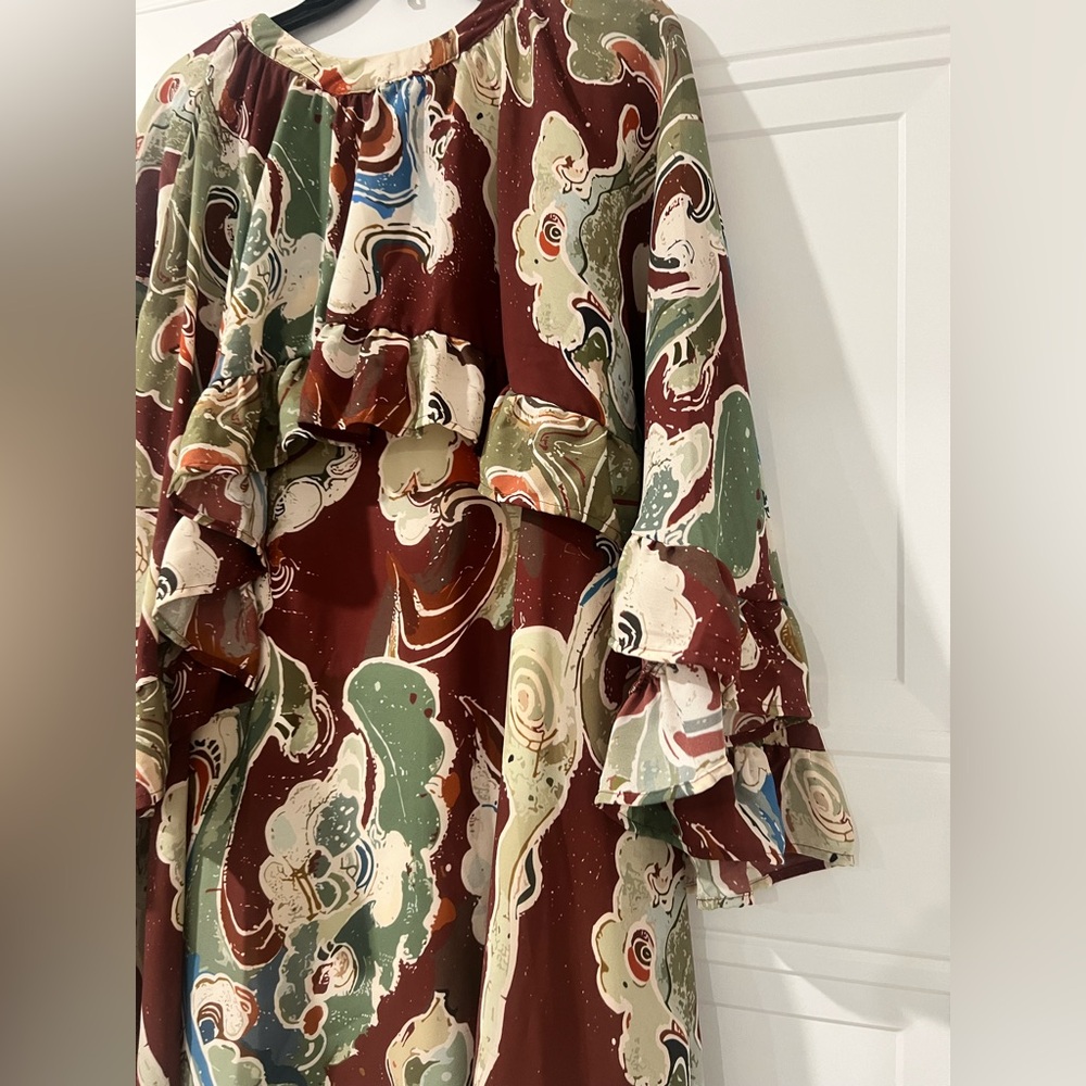 Multicolor Abstract Patterned Dress - image 2